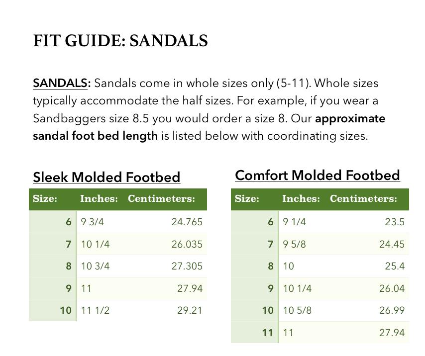 Sandbaggers Comfort Golf Shoes fit information